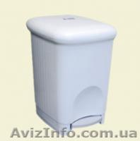 M-816W Корзина для мусора пластик белый 16л с педалью - <ro>Изображение</ro><ru>Изображение</ru> #1, <ru>Объявление</ru> #847696