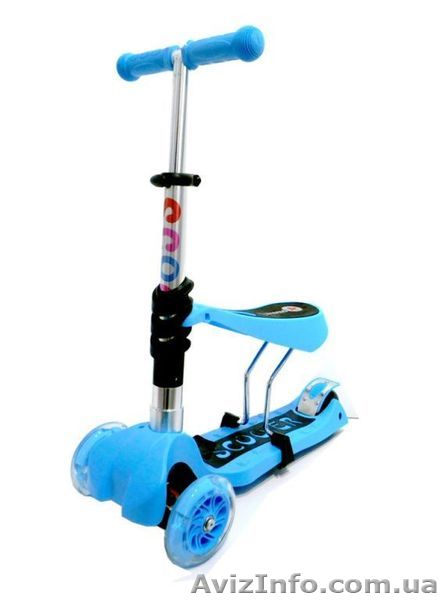 Музыкальный Самокат Scooter 3в1 голубой - <ro>Изображение</ro><ru>Изображение</ru> #1, <ru>Объявление</ru> #1416088