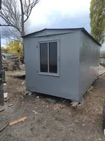 Вагончик кунг бытовка утепленный c окнами, внутри стеллажи и  буржуйка - <ro>Изображение</ro><ru>Изображение</ru> #4, <ru>Объявление</ru> #1752294