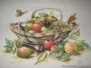 Вышитая картина - \"Корзина с фруктами\" - <ro>Изображение</ro><ru>Изображение</ru> #1, <ru>Объявление</ru> #162671