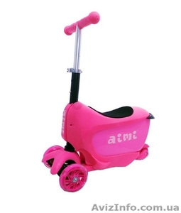 Самокат Scooter Aimi 3в1 розовый - <ro>Изображение</ro><ru>Изображение</ru> #1, <ru>Объявление</ru> #1416092