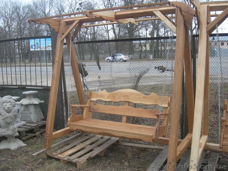 Садовые качели деревянные - <ro>Изображение</ro><ru>Изображение</ru> #2, <ru>Объявление</ru> #1243477