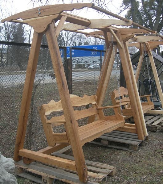Садовые качели деревянные - <ro>Изображение</ro><ru>Изображение</ru> #1, <ru>Объявление</ru> #1243477